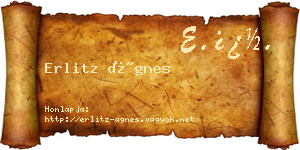 Erlitz Ágnes névjegykártya